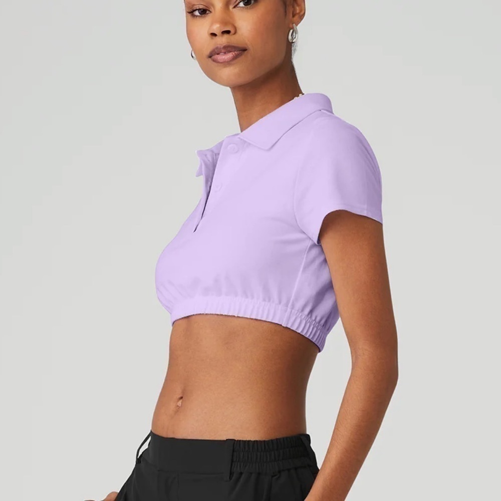 ALO Cropped Prestige Polo - Violet Skies - Picture 5 of 7